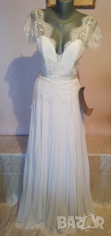 Булчинска сватбена дълга бяла рокля Asos, нова, с етикет, р-р S, снимка 10 - Рокли - 37487233
