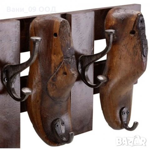 Дизайнерска закачалка "Обувки" от желязо и дърво, снимка 3 - Закачалки - 37274472