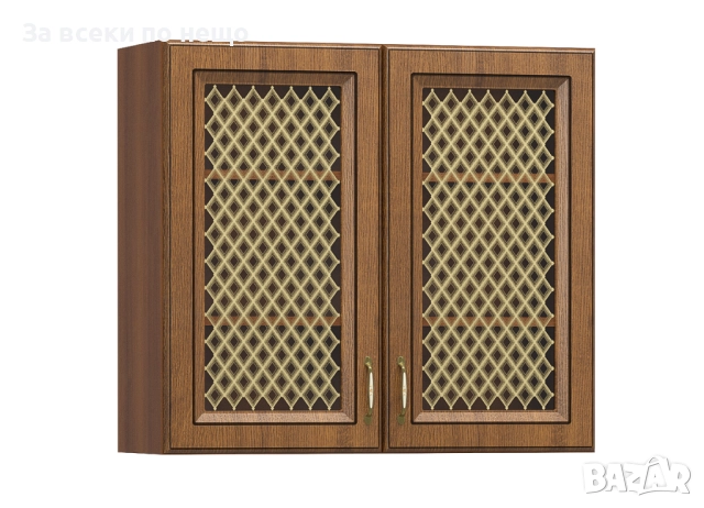 Кухненски шкаф GRAND NEW 80ВВ ВИТРИНА горен, орех/златен дъб Код P1485