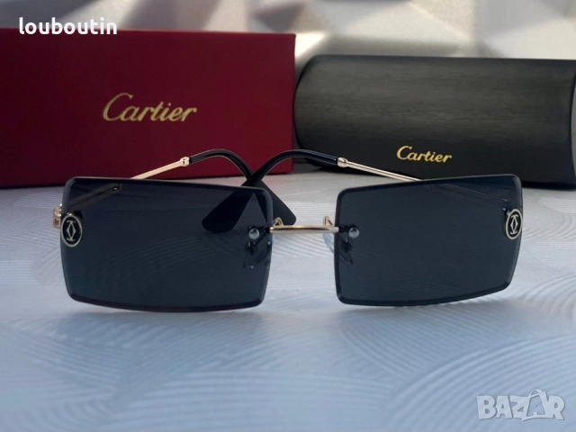 Cartier Мъжки слънчеви очила правоъгълни 3 цвята черни кафяви сини, снимка 12 - Слънчеви и диоптрични очила - 51739091