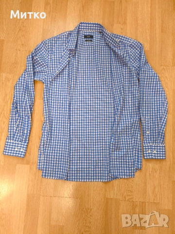 Мъжка карирана риза Hugo Boss, снимка 5 - Ризи - 52150873