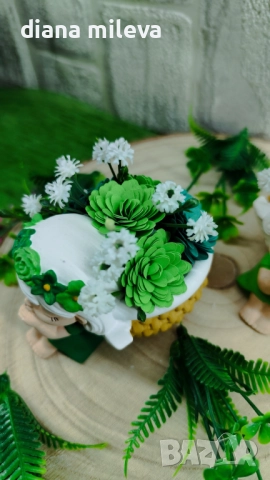 Ангелчета в зелен цвят!!, снимка 4 - Декорация за дома - 51459163