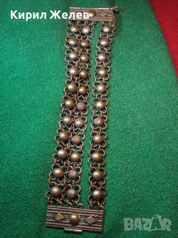 19 ВЕК ПОСРЕБРЕНА БРОНЗОВА ЕТНО ГРИВНА ВЪЗРОЖДЕНСКА ПЛЕТКА МАЙСТОРСКА РАБОТА НАКИТ за НОСИЯ 12373, снимка 2 - Антикварни и старинни предмети - 33216026