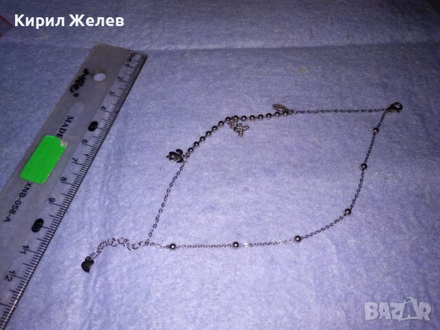 НЕЖНА СКЪПОЦЕННА СРЕБЪРНА ГРИВНА РОДИРАНО СРЕБРО S925 с ФИГУРАЛНИ АРТ ВИСУЛКИ 34388, снимка 9 - Гривни - 39471336