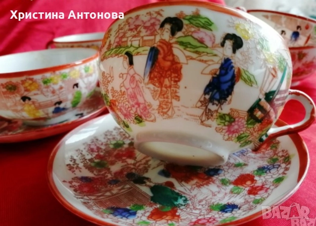 Винтидж японски сервиз за чай , снимка 5 - Сервизи - 52690208