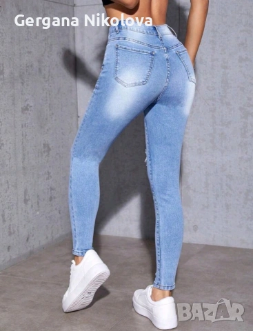 Дамско синьо дънки, снимка 2 - Дънки - 54209603