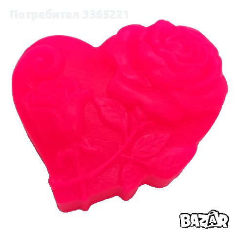 Сапун сърце с рози, снимка 2 - Ръчно изработени сувенири - 37958266