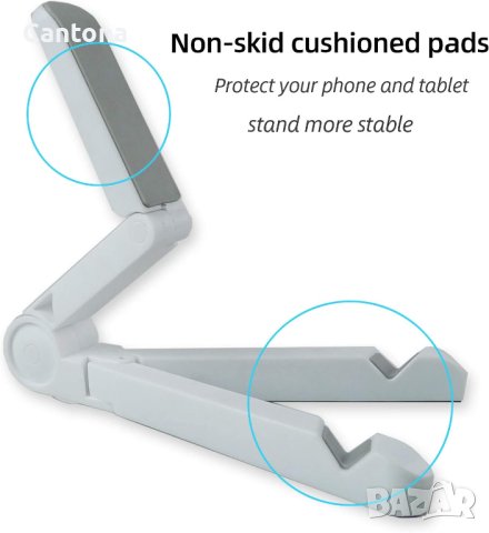 Универсална стойка за таблет, регулируем държач, преносима, сгъваема, за телефони и таблети (4-13 ин, снимка 4 - Селфи стикове, аксесоари - 40419957