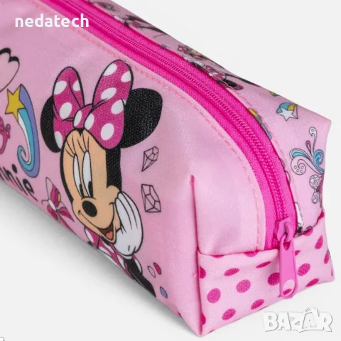 Несесер тип цилиндър Minnie, розов, 19 x 6 x 6 см, снимка 2 - Ученически пособия, канцеларски материали - 55940808