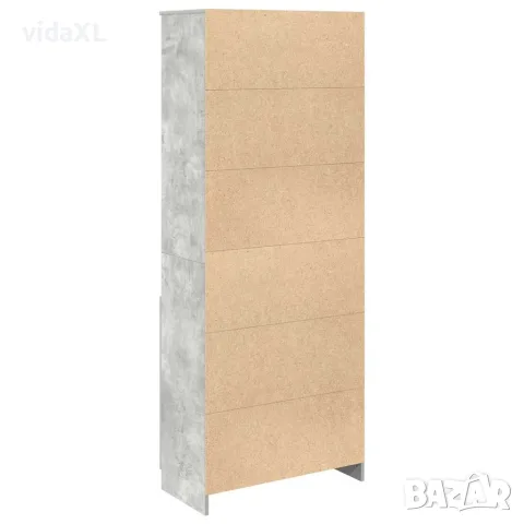 vidaXL Висок шкаф, бетонно сив, 70x35x180 см, инженерно дърво, снимка 8 - Бюфети - 56147032