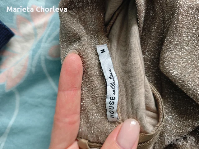 Къса златна рокля, снимка 2 - Рокли - 56253064