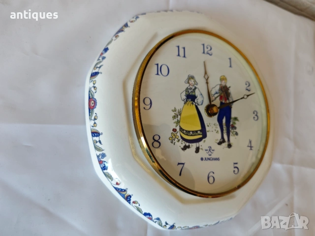 Порцеланов немски стенен часовник - Junghans - 1980г., снимка 9 - Антикварни и старинни предмети - 54105955