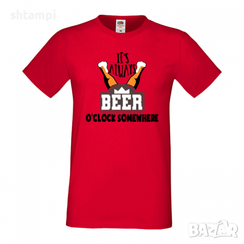 Мъжка тениска It's Always Beer O'clock,Бира,Бирфест,Beerfest,Подарък,Изненада,Рожден Ден, снимка 3 - Тениски - 36378261