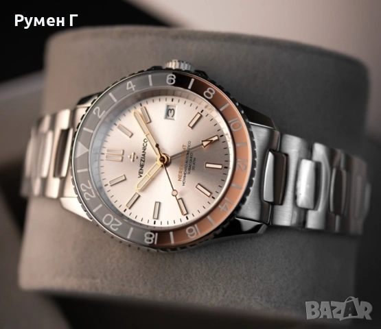 Нов Venezianico Nereide GMT, 200м, автомат, пълен комплект, бартер, снимка 6 - Мъжки - 54320388