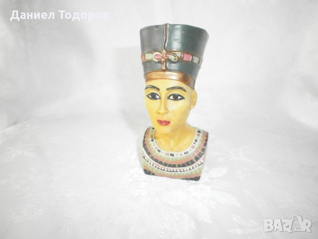 Египетска Статуетка, Бюст на Кралица - Нефертити, снимка 5 - Статуетки - 30975198