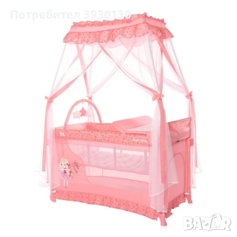 Детска кошара Lorelli Magic Sleep - Princess, розова, снимка 1