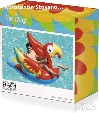 НОВ Надуваем дюшек папагал Bestway Peppy Parrot Ride-On, 2.03 м, снимка 9 - Надуваеми играчки - 42773839