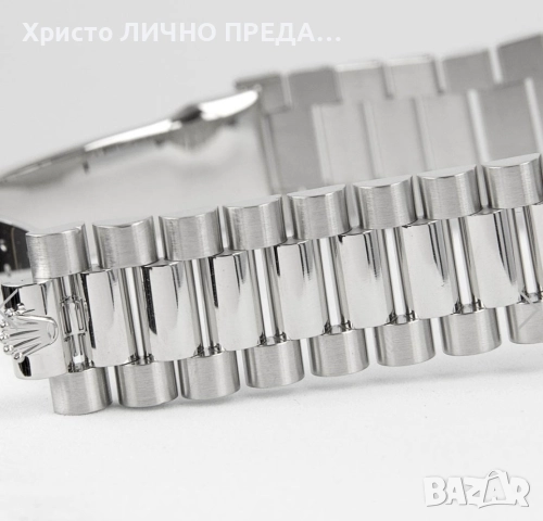 Rolex Oyster Perpetual Day-Date 40 Platinum Factory Baguette Diamonds ice blue 💙 dial 228206 UNISEX, снимка 3 - Мъжки - 52900323