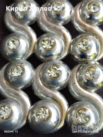 КАТАРАМА ЗА КОЛАН С СРЕБРИСТИ КРИСТАЛИ КРАСИВ СТИЛЕН ДИЗАЙН 41028, снимка 3 - Колани - 51145986