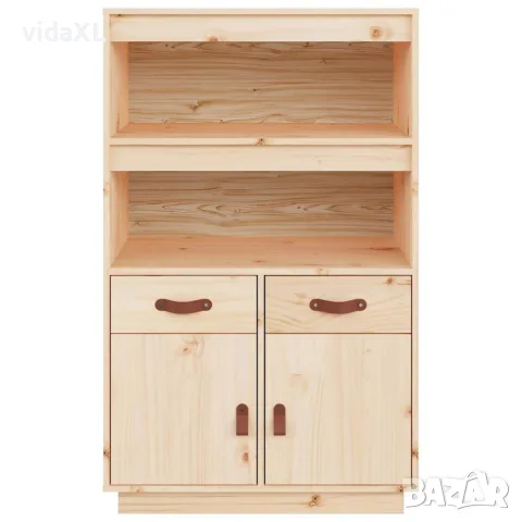vidaXL Висок шкаф, 67x40x108,5 см, борово дърво масив, снимка 6 - Бюфети - 56147924