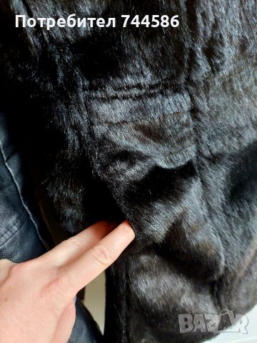 Дамско палто с косъм и кожа, снимка 2 - Палта, манта - 38657389