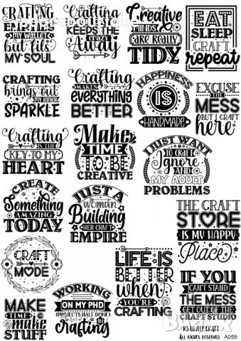 Скрапбук стикери декорация планер quotes фрази crafting самозалепващ лист А5, снимка 1