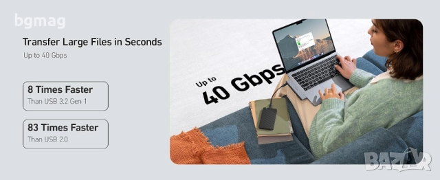 Anker 547  7-in-2 USB-C Hub за Macbook, Thunderbolt 4, снимка 8 - Кабели и адаптери - 52108286