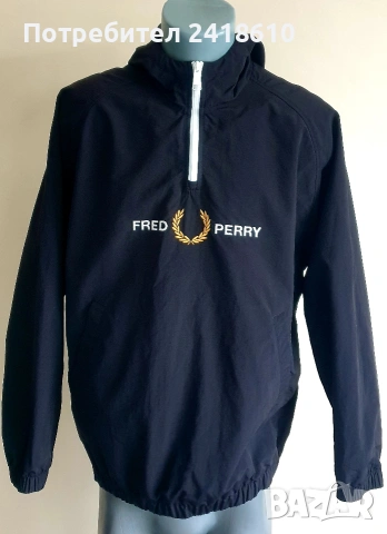 Fred Perry Embroidered Overhead Shell Jacket Half Zip Mens Size M НОВО! ОРИГИНАЛ! Мъжкo Анорак Яке !, снимка 13 - Якета - 53716299