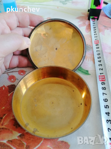 Ретро месингова кутийка за козметика. , снимка 6 - Антикварни и старинни предмети - 44707397