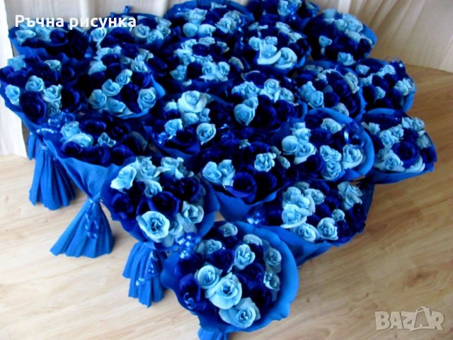 Букети и букетчета в синьо, снимка 8 - Изкуствени цветя - 31382192