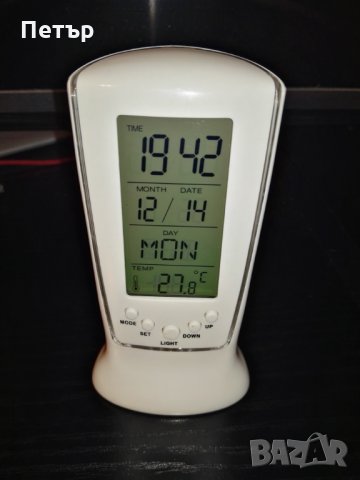 LED цифров настолен часовник, аларма, дигитален, термометър, снимка 2 - Лед осветление - 31123015