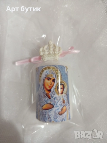 Подарък за гости  декорирана мини свещ