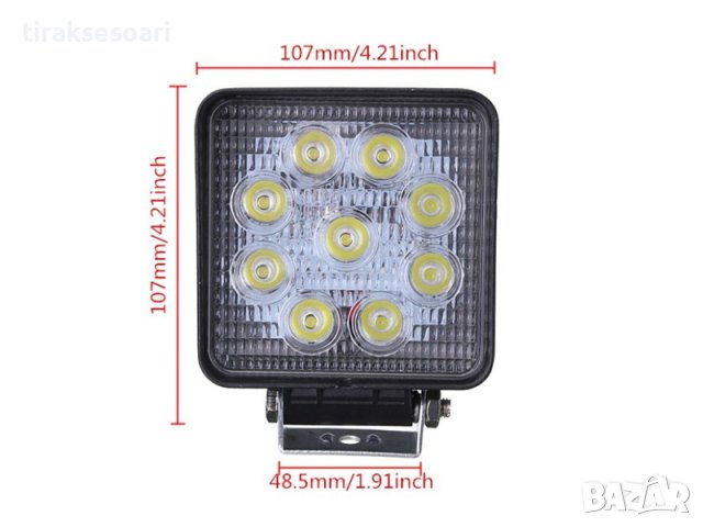 10 броя 60 лв. ПРОМОЦИЯ на Диодни Фарове 27W, Диодни работни лампи, снимка 2 - Аксесоари и консумативи - 37597580