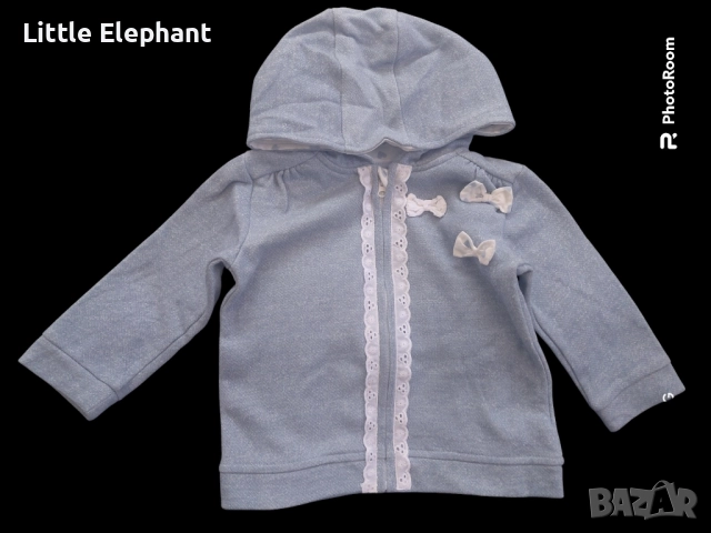 Суитчер с качулка и панделки за момиченце на 9-12 месеца,"Little prescious"Англия/нова