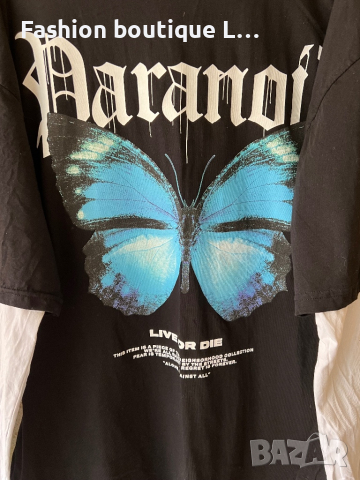Мъжка блуза с пеперуда 🦋 XL размер 100% памук 🖤, снимка 4 - Блузи - 44767667