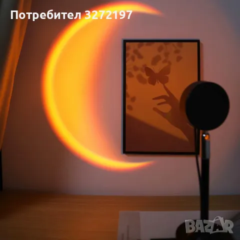 LED лунна прожекторна нощна лампа-луна полумесец,USB,180 градусово завъртане,стойка