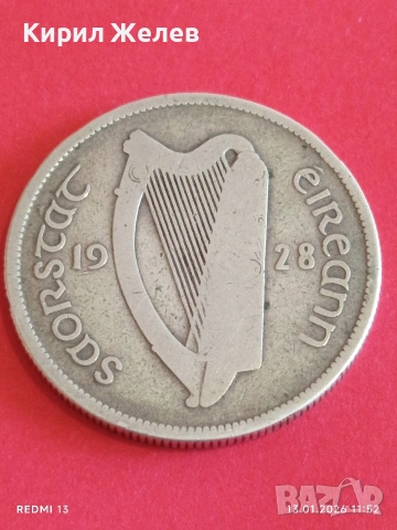 Сребърна монета 2 шилинга 1928г. Ирландия рядка за КОЛЕКЦИЯ 53040, снимка 8 - Нумизматика и бонистика - 53083186