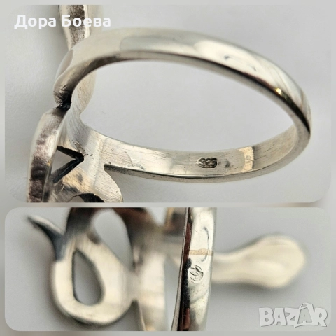 Сребърен пръстен: "Селия", снимка 5 - Пръстени - 52356185