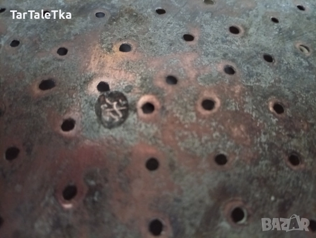 Бакър меден съд гевгир с печат на майстора, снимка 8 - Антикварни и старинни предмети - 51922385