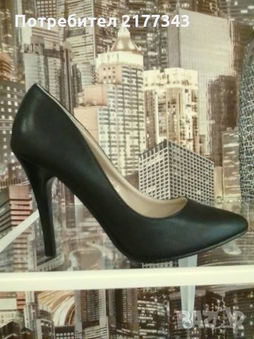 Елегантни Черни Официални Дамски Обувки на Ток Артикул №017, снимка 2 - Дамски елегантни обувки - 30962925