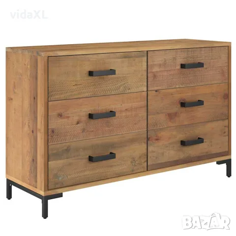 vidaXL Сайдборд, кафяв, 110x35x70 см, борова дървесина масив, снимка 1 - Бюфети - 56147205