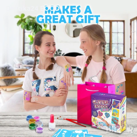 Комплект глитер татуировки за деца – 33 части, снимка 7 - Рисуване и оцветяване - 53178117