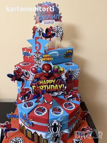 Картонена торта Spiderman , снимка 2 - Други услуги - 55906099