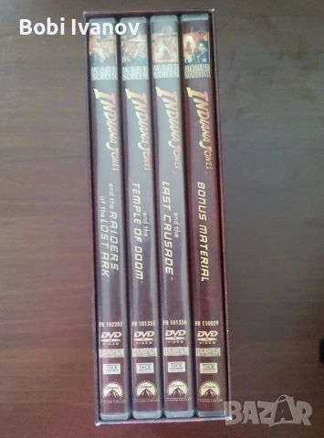 Indiana Jones Индиана Джоунс (4 диска бокс кутия) DVD Трилогия и бонус диск с Бг Субтитри 2003г., снимка 4 - DVD филми - 50916233