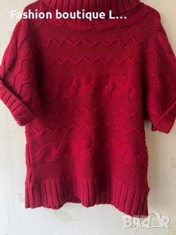 Червен пуловер 100% акрил L размер ❤️, снимка 4 - Блузи с дълъг ръкав и пуловери - 53176035