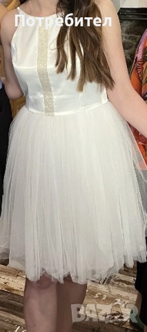 Елегантна бяла рокля Junona, снимка 5 - Рокли - 51606923