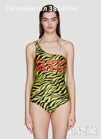 Gucci Yellow Zebra Sparkling One-Piece Swimsuit*Бански Гучи ХС-С*Gucci , снимка 2 - Бански костюми - 42488731