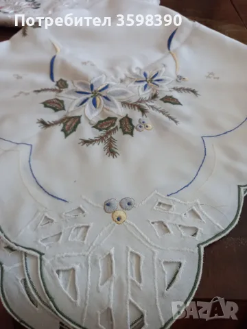 Покривка с бродерия 82×84 см., 10€