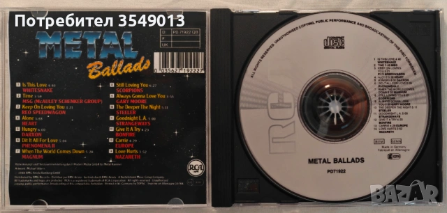 Неофициални cd / цд компакт дискове - нови - VA - Metal Ballads, снимка 10 - CD дискове - 54352308