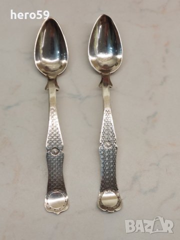 Две стари сребърни 900 проба Османски(Турски) лъжички/Лъжичка сребро 900/